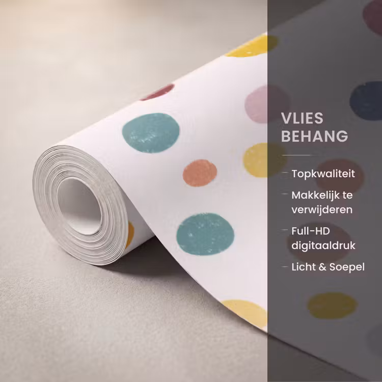 Behang - Stippen - Subtiel - Kleurrijk — 3