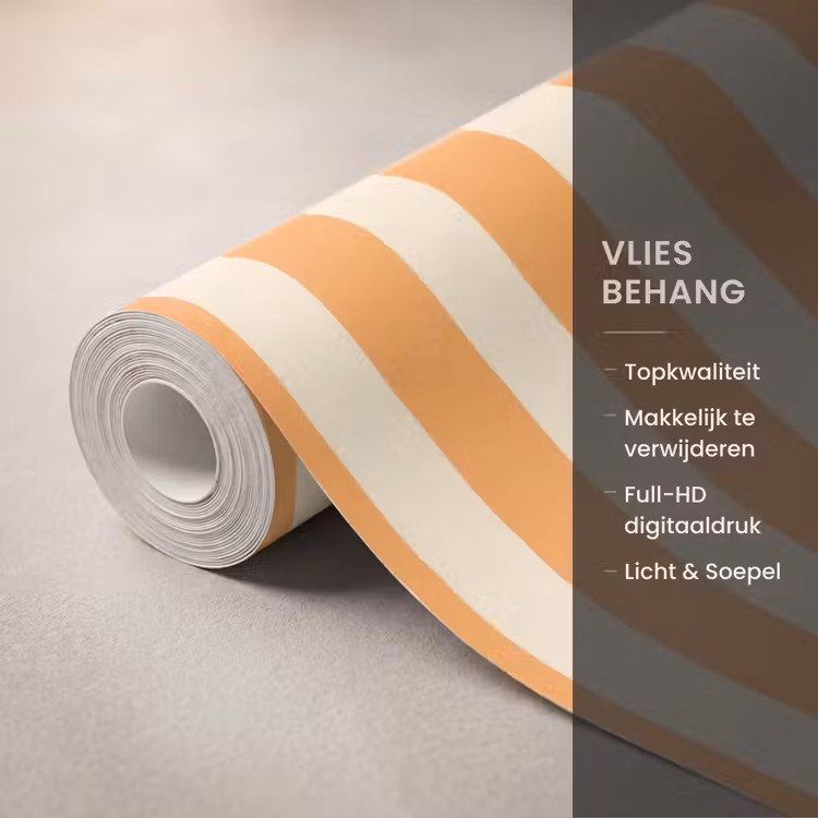 Behang - Strepen - Patroon - Oranje — 3