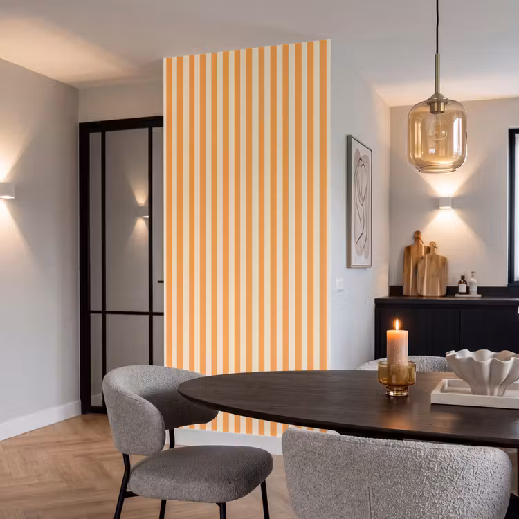 Behang - Strepen - Patroon - Oranje — 5