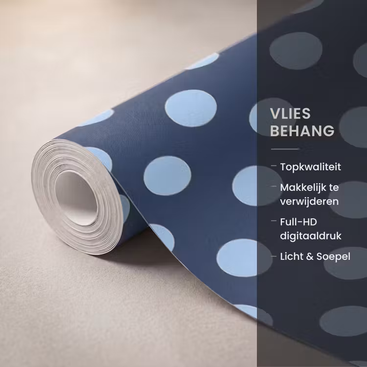 Behang - Klassiek - Dots - Blauw — 3