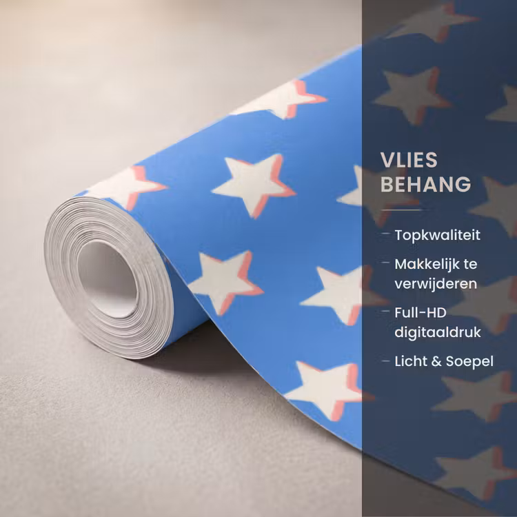 Behang - Sterren - Patroon - Blauw — 3