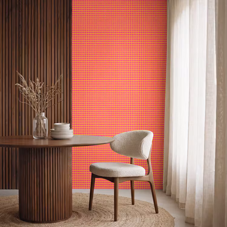 Behang - Stippen - Patroon - Oranje — 4