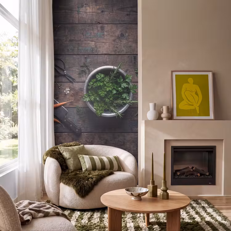 Behang - Groenten - Hout - Eten — 1