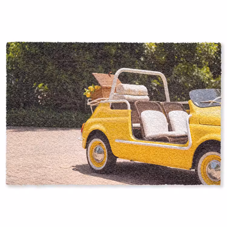 Vloerkleed - Auto - Picknick - Zomer - Geel — 1