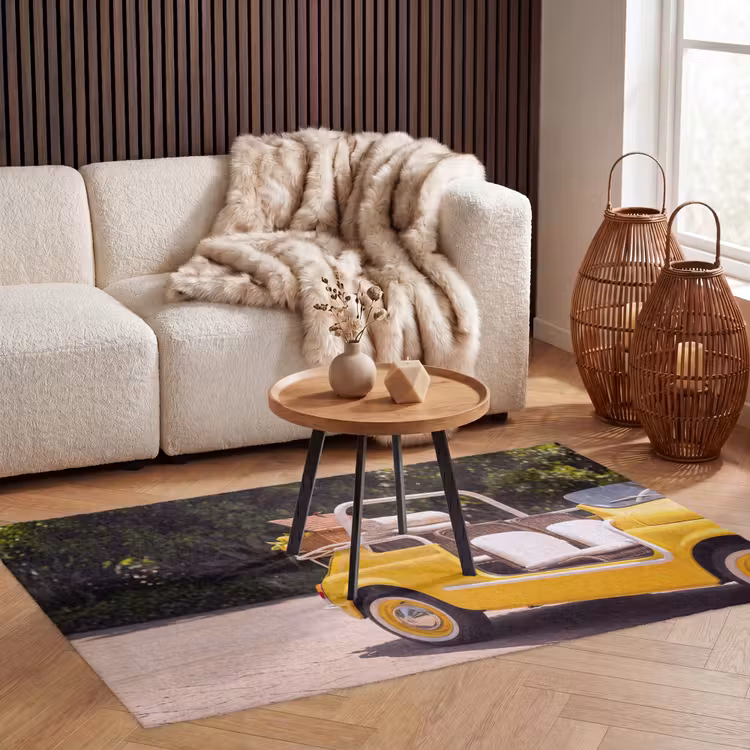Vloerkleed - Auto - Picknick - Zomer - Geel — 3