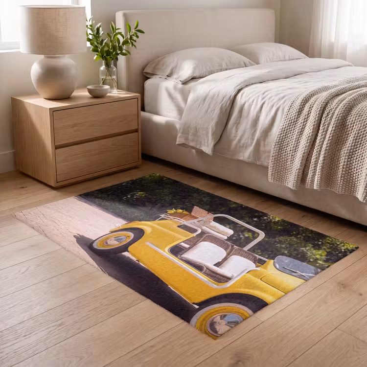 Vloerkleed - Auto - Picknick - Zomer - Geel — 5