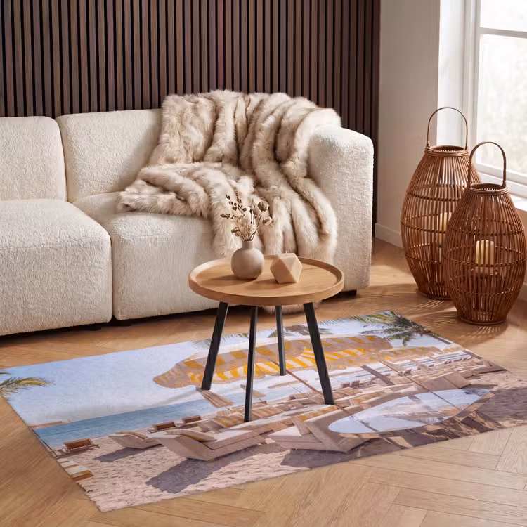Vloerkleed - Strand - Ligbedden - Vakantie - Modern - Geel — 3