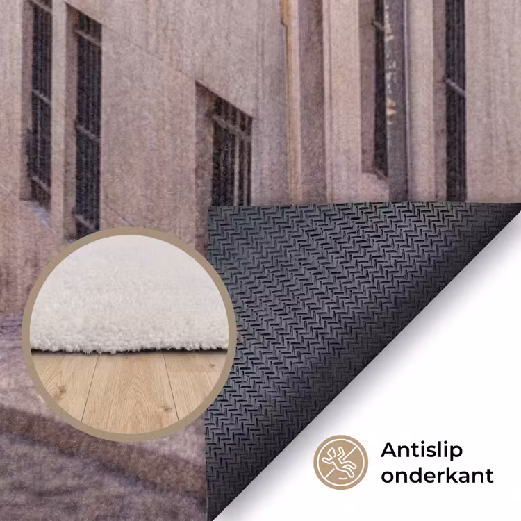 Vloerkleed - Tram - Straat - Stad - Architectuur - Geel — 4