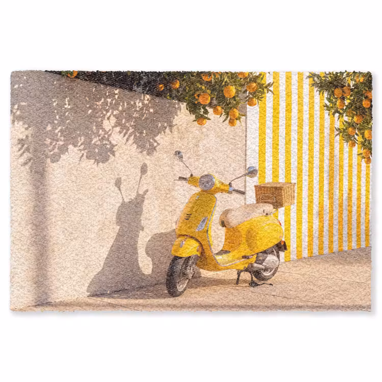 Vloerkleed - Scooter - Natuur - Zomer - Geel - Mediterraan — 1