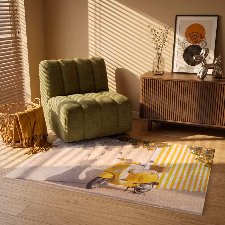 Vloerkleed - Scooter - Natuur - Zomer - Geel - Mediterraan — 2