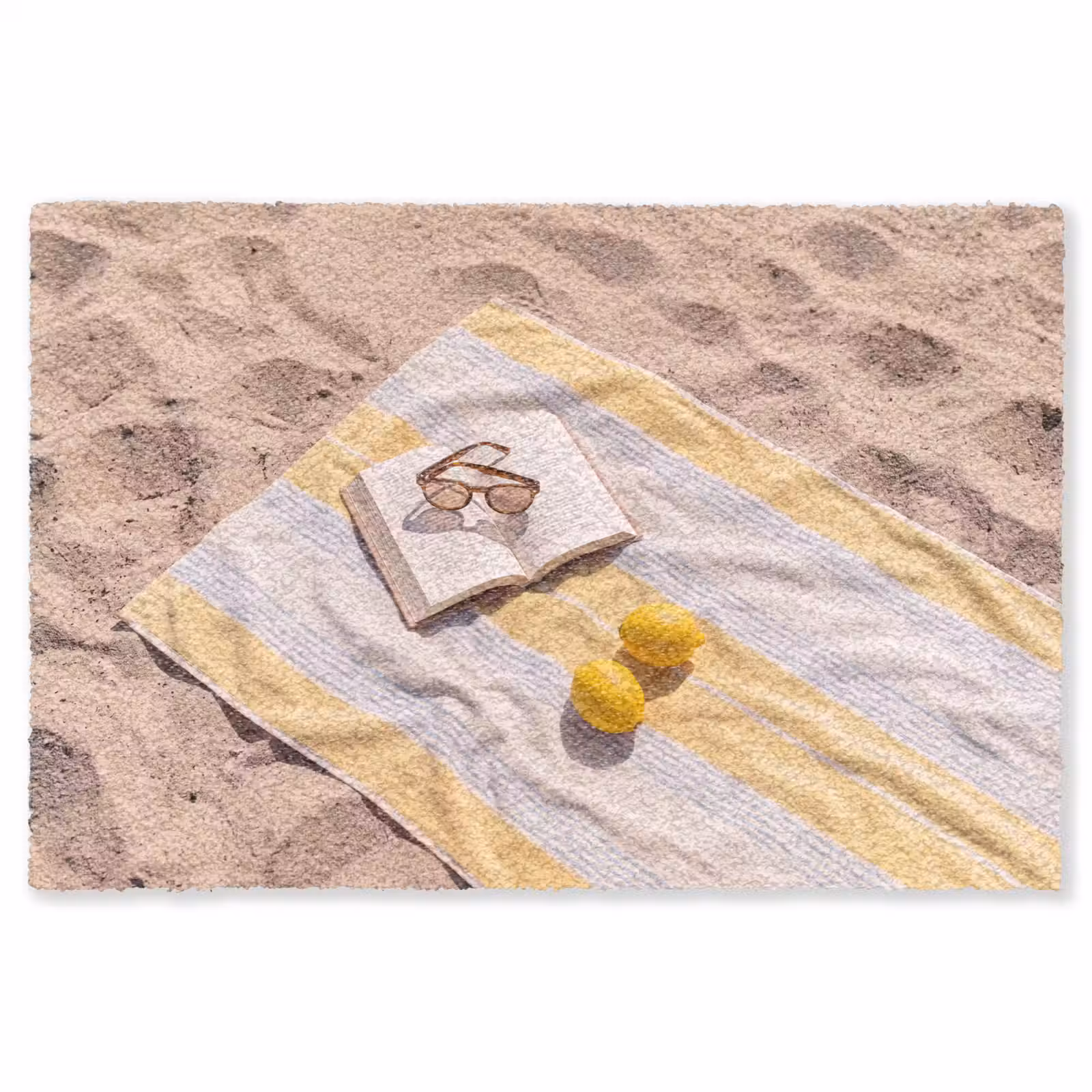 Vloerkleed - Boek - Zonnebril - Strand - Zomer - Geel — 1