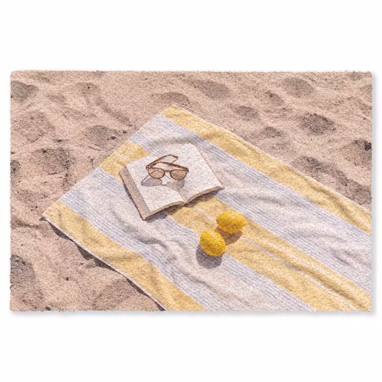 Vloerkleed - Boek - Zonnebril - Strand - Zomer - Geel — 1