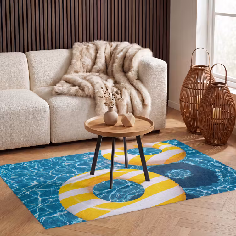Vloerkleed - Zwembad - Zwembanden - Zomer - Geel - Blauw — 3