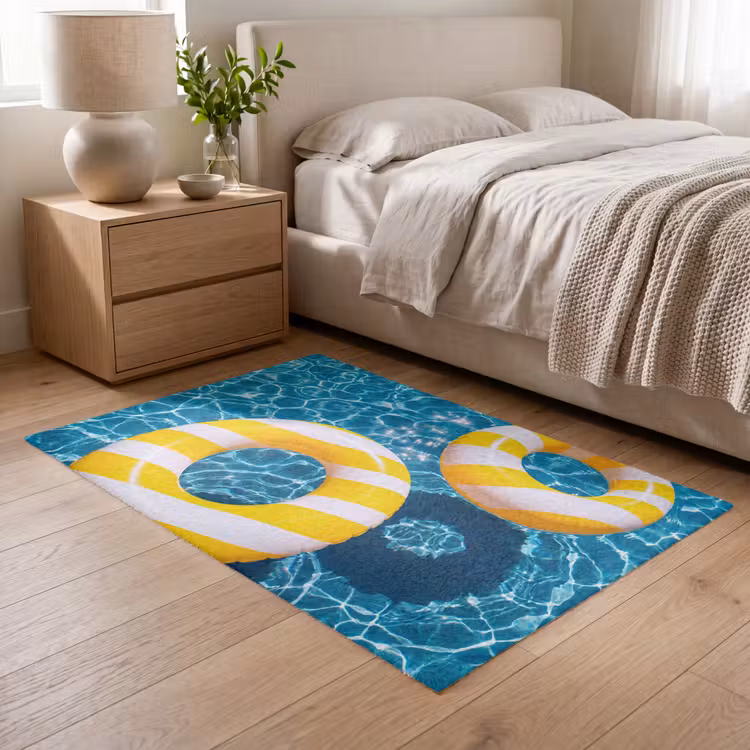 Vloerkleed - Zwembad - Zwembanden - Zomer - Geel - Blauw — 5