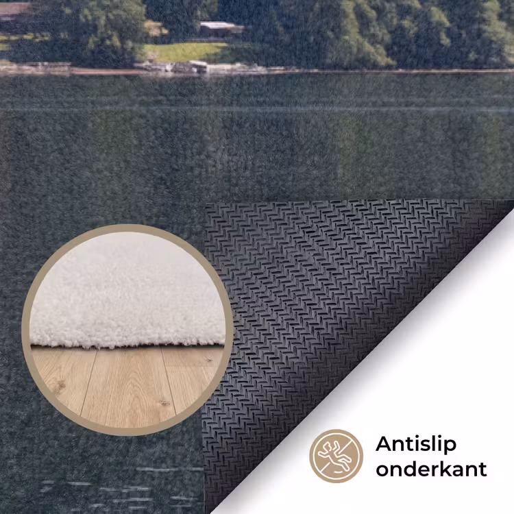 Vloerkleed - Zeilboot - Water - Bergen - Natuur - Groen — 4