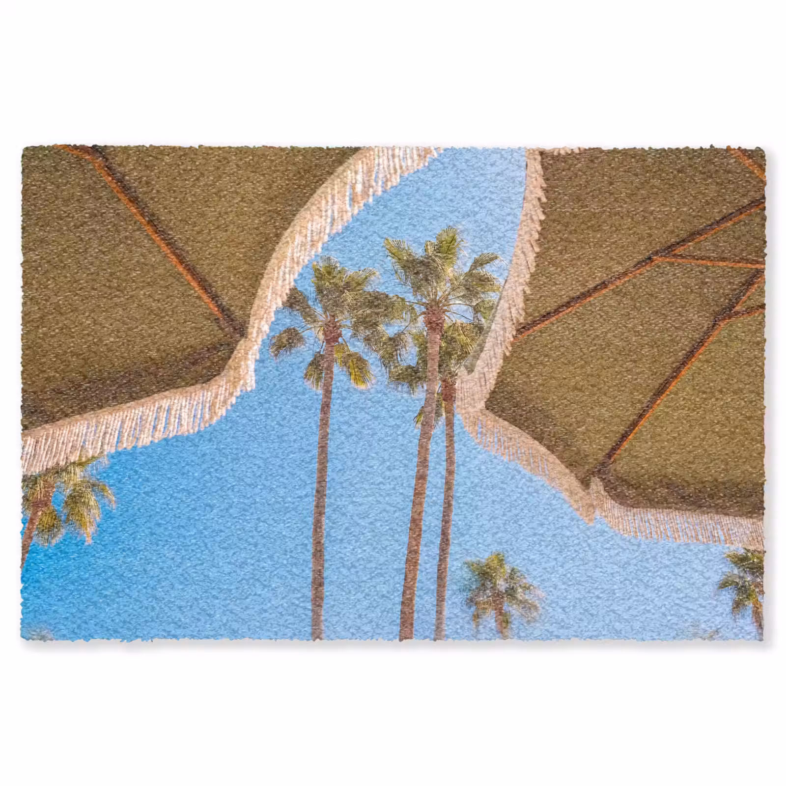Vloerkleed - Parasol - Groen - Franjes - Zomer - Tropisch — 1
