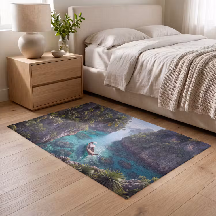 Vloerkleed - Eiland - Tropisch - Water - Palmbomen - Natuur — 5