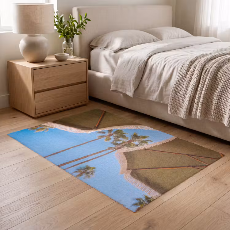 Vloerkleed - Parasol - Groen - Franjes - Zomer - Tropisch — 5