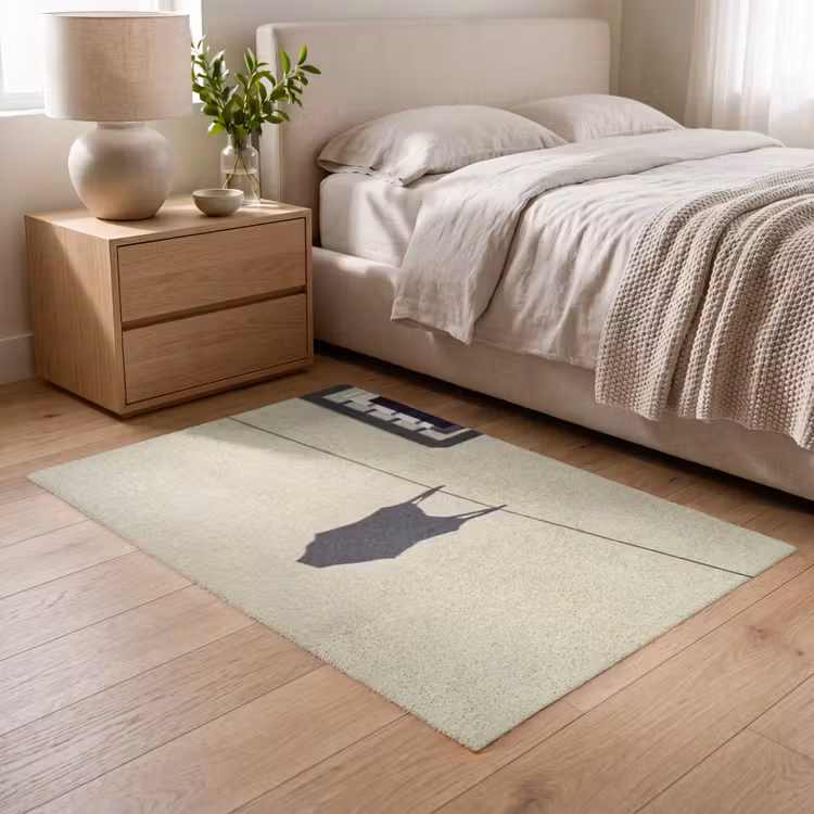 Vloerkleed - Badpak - Schaduw - Muur - Zomer - Minimalistisch — 5