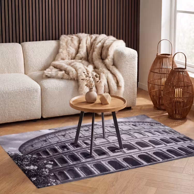 Vloerkleed - Architectuur - Colosseum - Rome - Historisch - Zwart-wit — 3