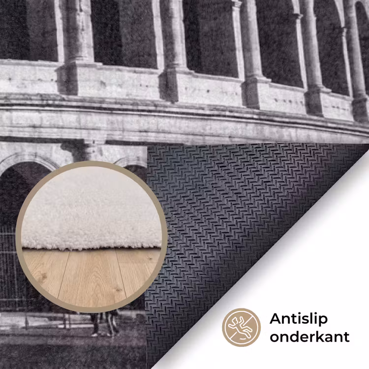 Vloerkleed - Architectuur - Colosseum - Rome - Historisch - Zwart-wit — 4