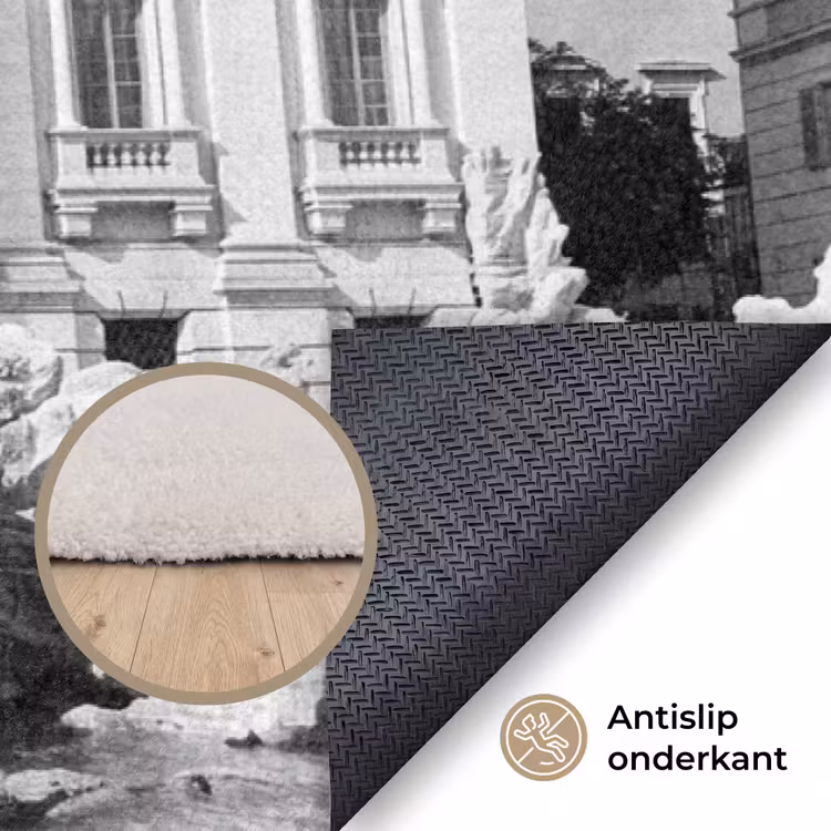 Vloerkleed - Fontein - Beelden - Architectuur - Zwart-wit — 4