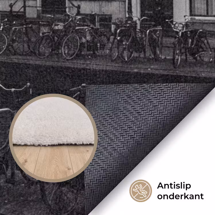 Vloerkleed - Huis - Gracht - Amsterdam - Architectuur - Zwart-wit — 4