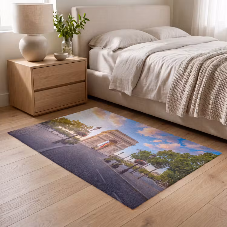 Vloerkleed - Monument - Parijs - Zonsondergang - Architectuur - Goud — 5
