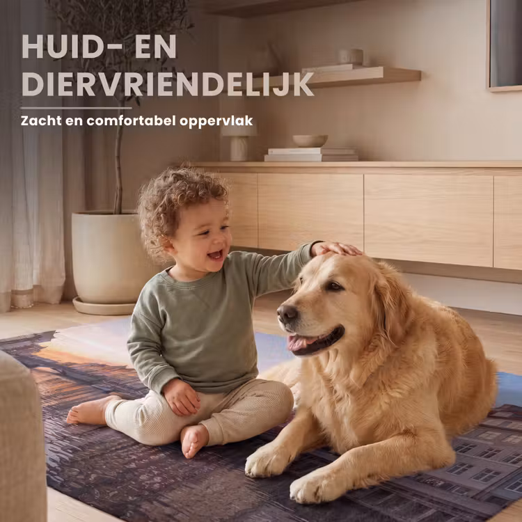 Vloerkleed - Stad - Gracht - Zonsondergang - Klassiek - Kleurrijk — 6
