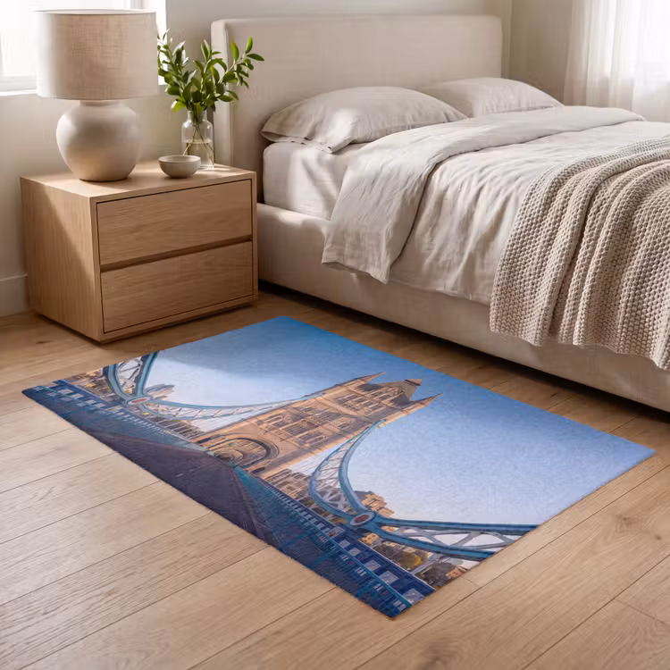 Vloerkleed - Brug - Toren - Architectuur - Klassiek - Blauw — 5