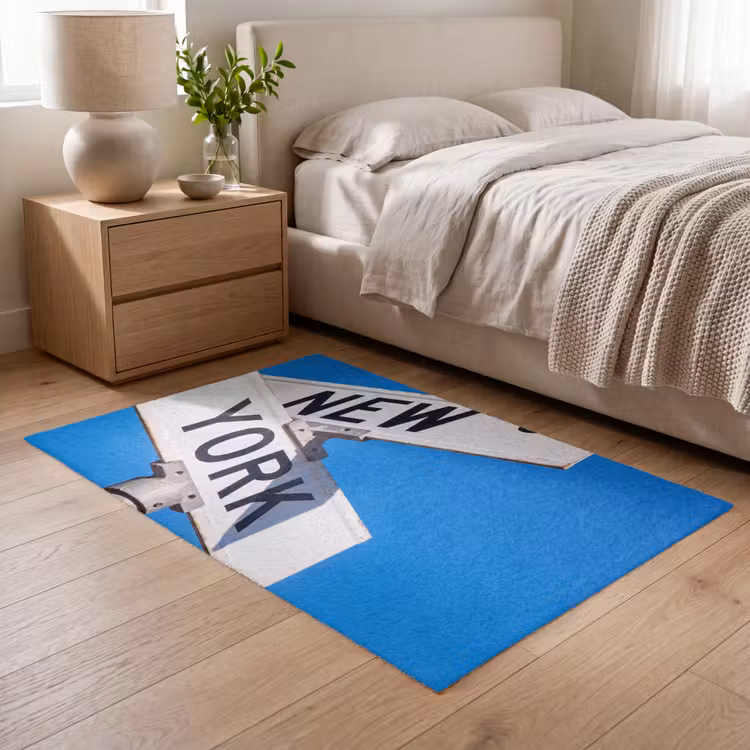 Vloerkleed - New York - Straatbord - Stad - Urban - Blauw — 5