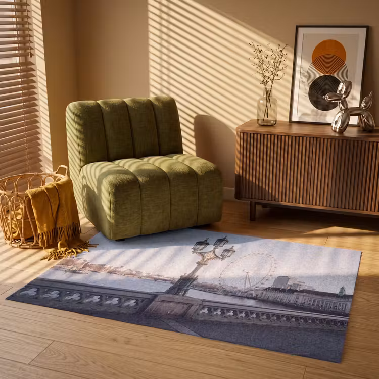 Vloerkleed - Reuzenrad - Londen - Stad - Architectuur - Brug — 2