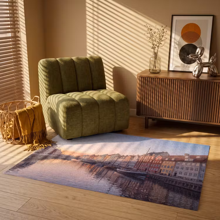 Vloerkleed - Stad - Gracht - Zonsondergang - Klassiek - Kleurrijk — 2
