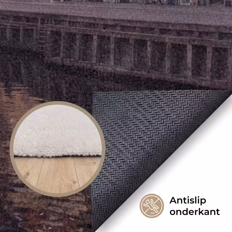 Vloerkleed - Stad - Gracht - Zonsondergang - Klassiek - Kleurrijk — 4