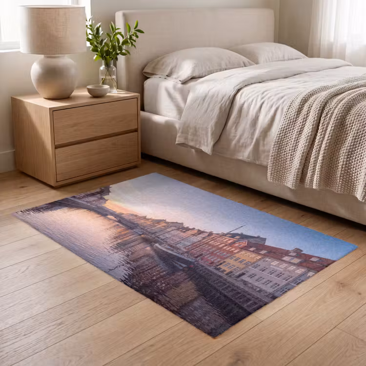 Vloerkleed - Stad - Gracht - Zonsondergang - Klassiek - Kleurrijk — 5