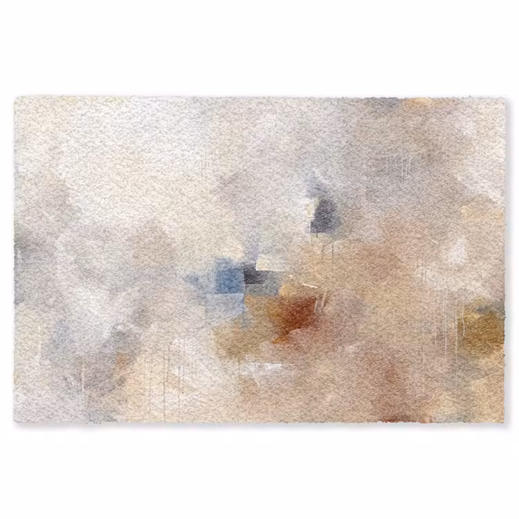 Vloerkleed - Abstract - Borstelstreken - Modern - Beige - Kunst — 1