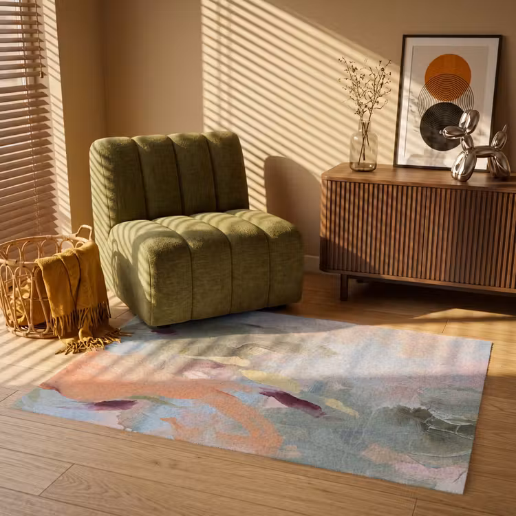 Vloerkleed - Abstract - Borstelstreken - Kunst - Modern - Pastel — 2