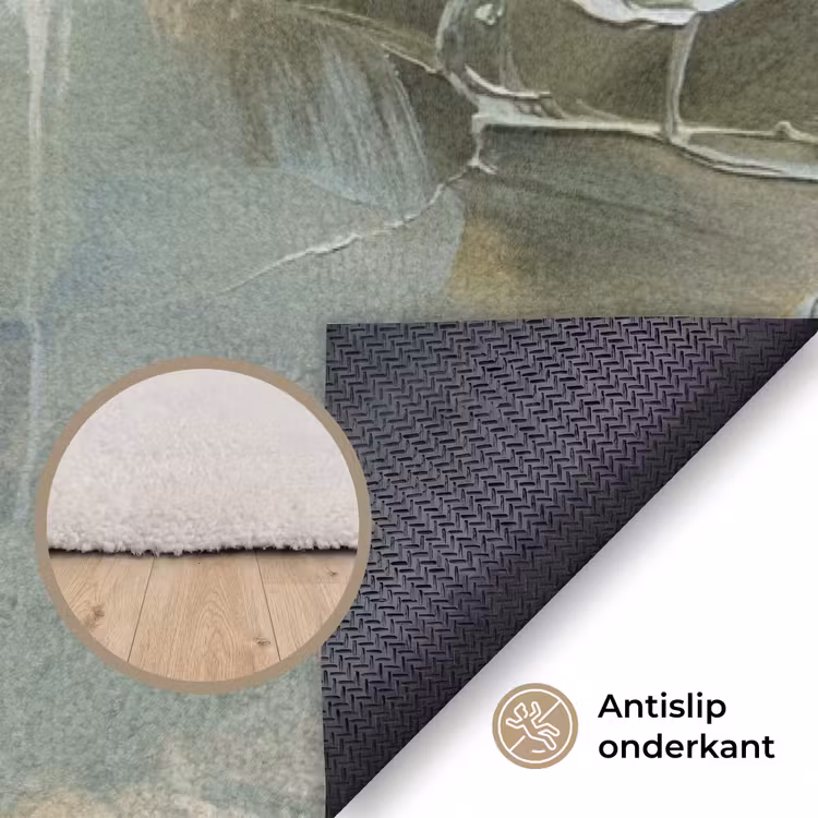 Vloerkleed - Abstract - Borstelstreken - Kunst - Modern - Pastel — 4