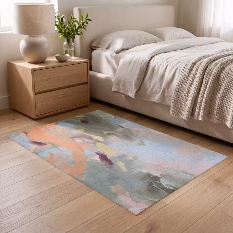Vloerkleed - Abstract - Borstelstreken - Kunst - Modern - Pastel — 5