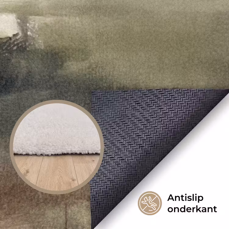 Vloerkleed - Abstract - Gelaagd - Kunst - Modern - Grijs-Groen — 4