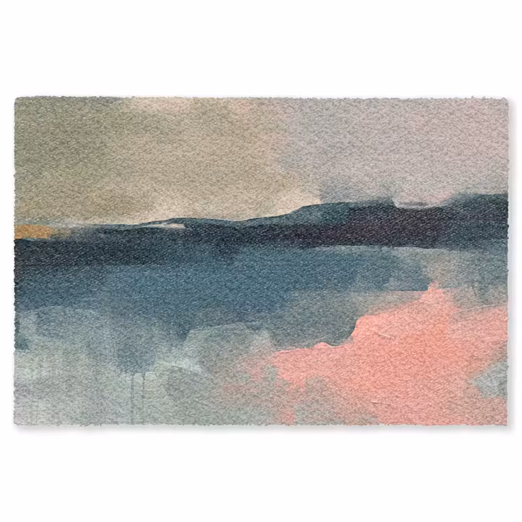Vloerkleed - Abstract - Landschap - Kunst - Modern - Groen - Blauw — 1