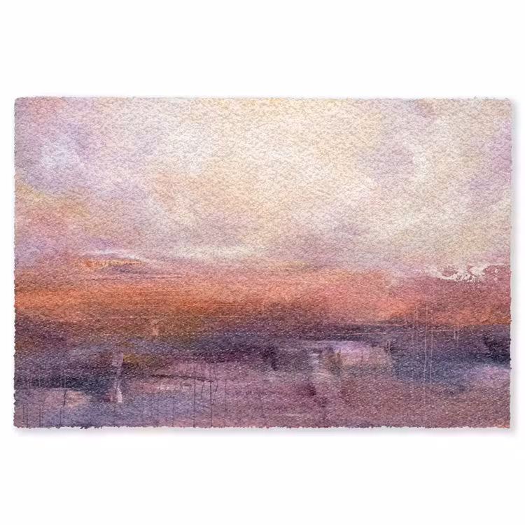 Vloerkleed - Abstract - Landschap - Modern - Paars - Oranje — 1
