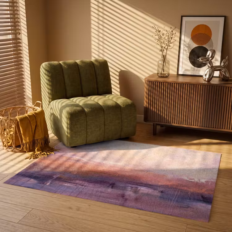 Vloerkleed - Abstract - Landschap - Modern - Paars - Oranje — 2