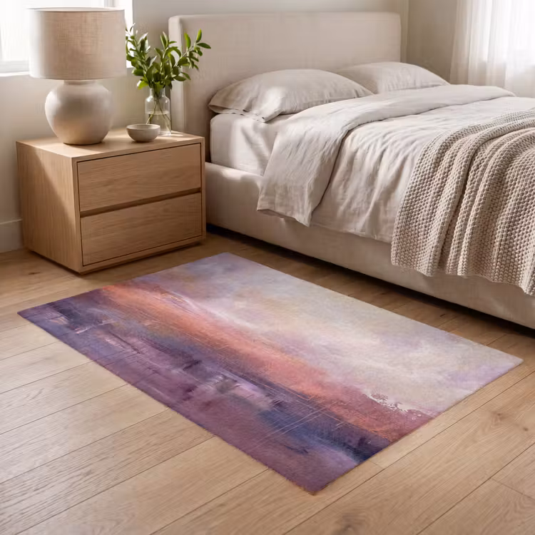 Vloerkleed - Abstract - Landschap - Modern - Paars - Oranje — 5