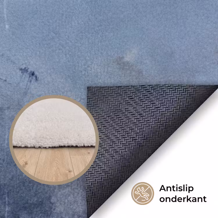 Vloerkleed - Abstract - Wolken - Modern - Blauw - Kunst — 4