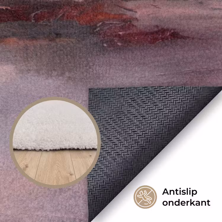 Vloerkleed - Landschap - Zonsondergang - Abstract - Modern - Roze — 4
