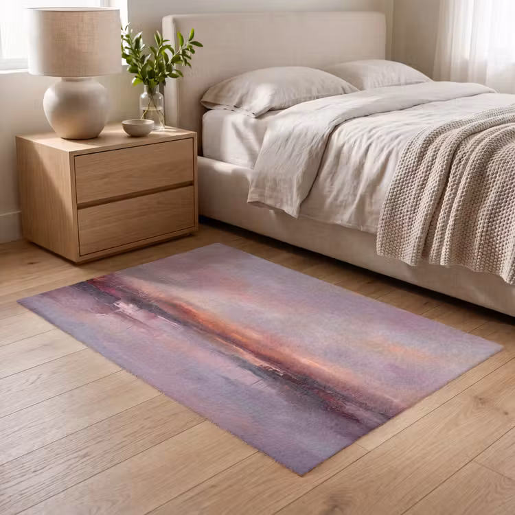 Vloerkleed - Landschap - Zonsondergang - Abstract - Modern - Roze — 5