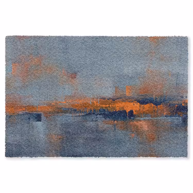Vloerkleed - Abstract - Kleuren - Modern - Oranje - Grijs — 1