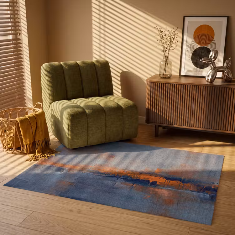 Vloerkleed - Abstract - Kleuren - Modern - Oranje - Grijs — 2