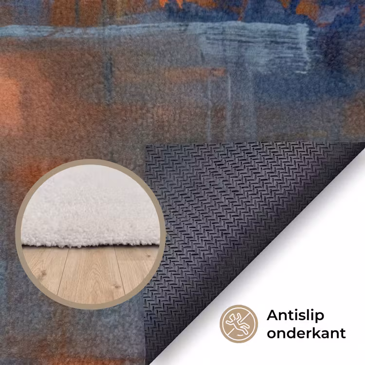 Vloerkleed - Abstract - Kleuren - Modern - Oranje - Grijs — 4
